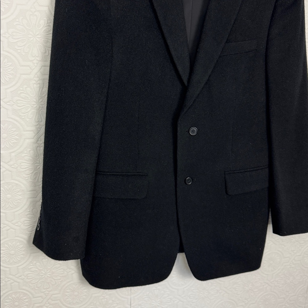 Jos A Bank 100% Camel Hair Blazer Suit Jacket Black Size 41 Regular Office - Picture 3 of 7